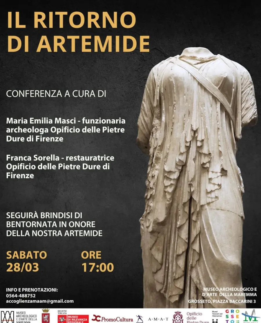 Ritorna Artemide: dopo il restauro a Firenze la statua torna al MAAM e si racconta al pubblico